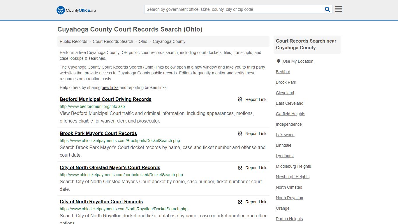 Court Records Search - Cuyahoga County, OH (Adoptions, Criminal, Child ...